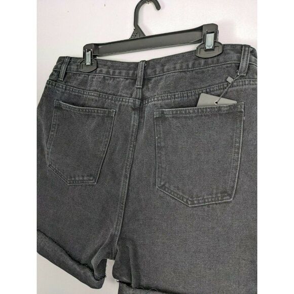 Pretty little thing black denim shorts jean short size 12 US uk 16 NWT - Picture 7 of 8